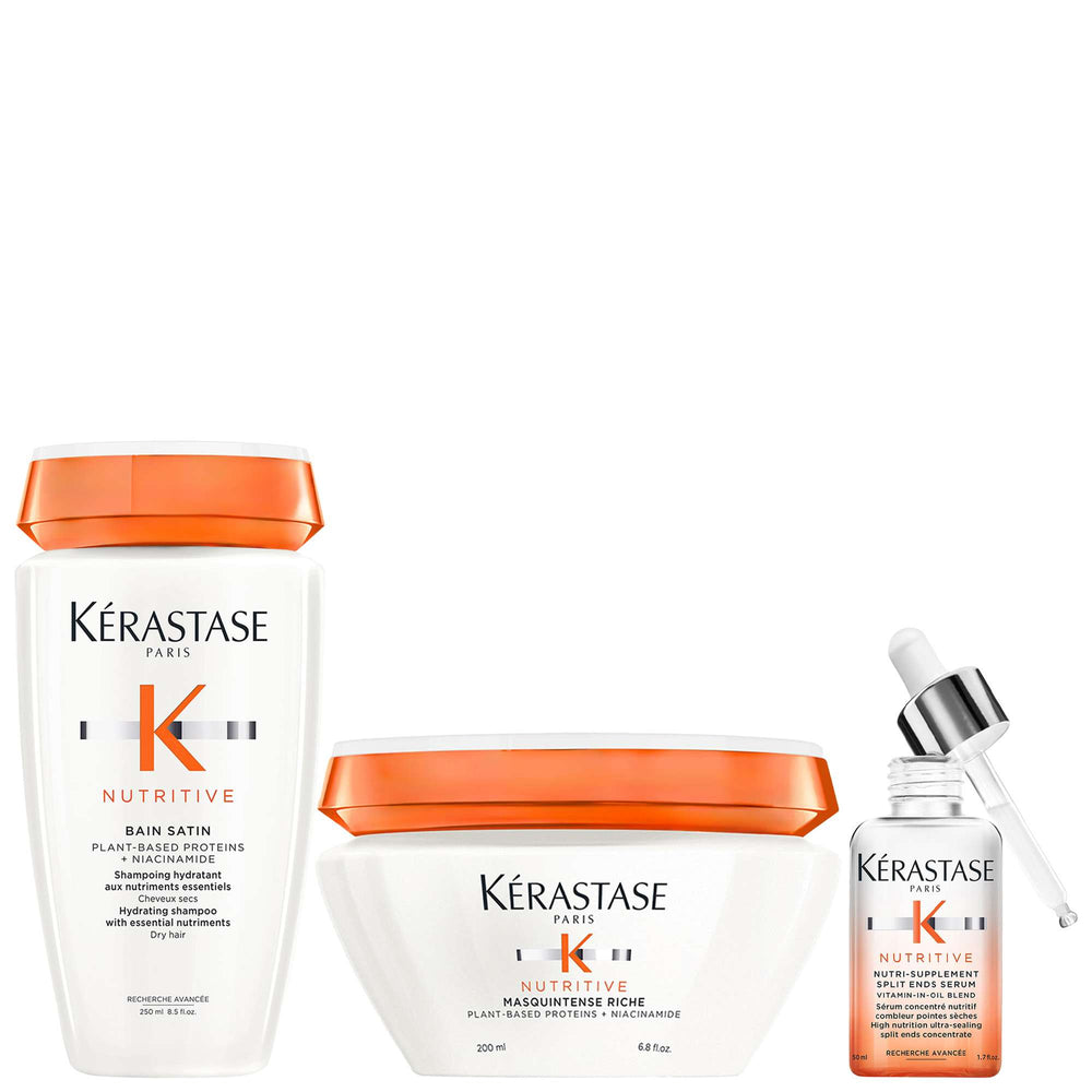 Kérastase  Trio: Nutritive Root To Tip Hydrating Heroes Nourish and Smooth Bundle for Medium-Thick Very Dry Hair