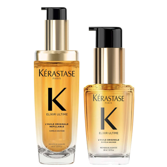 Kérastase  Duo: Elixir Ultime L'Huile Originale Hair Oil 75ml & Hair Oil 30ml Travel Size for All Hair Types
