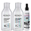 Redken  Acidic Bonding Concentrate Shampoo, Conditioner and One United Multi-Benefit Leave-In Treatment Bond Repair Bundle