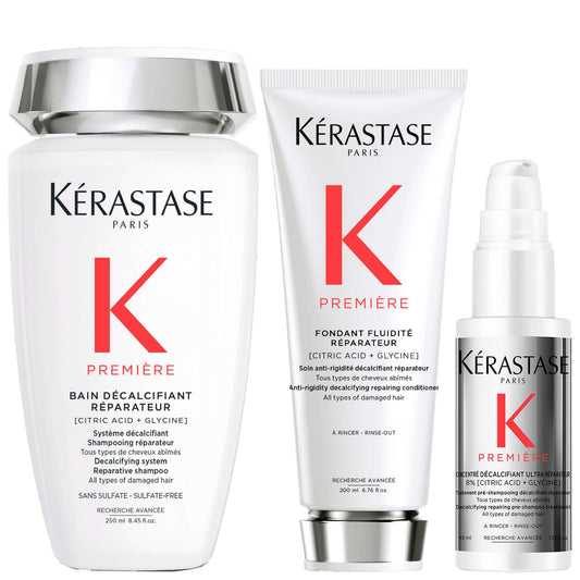 Kérastase  Trio: Première Decalcifying Shampoo & Conditioner with Travel Size Pre-Shampoo for Damaged Hair