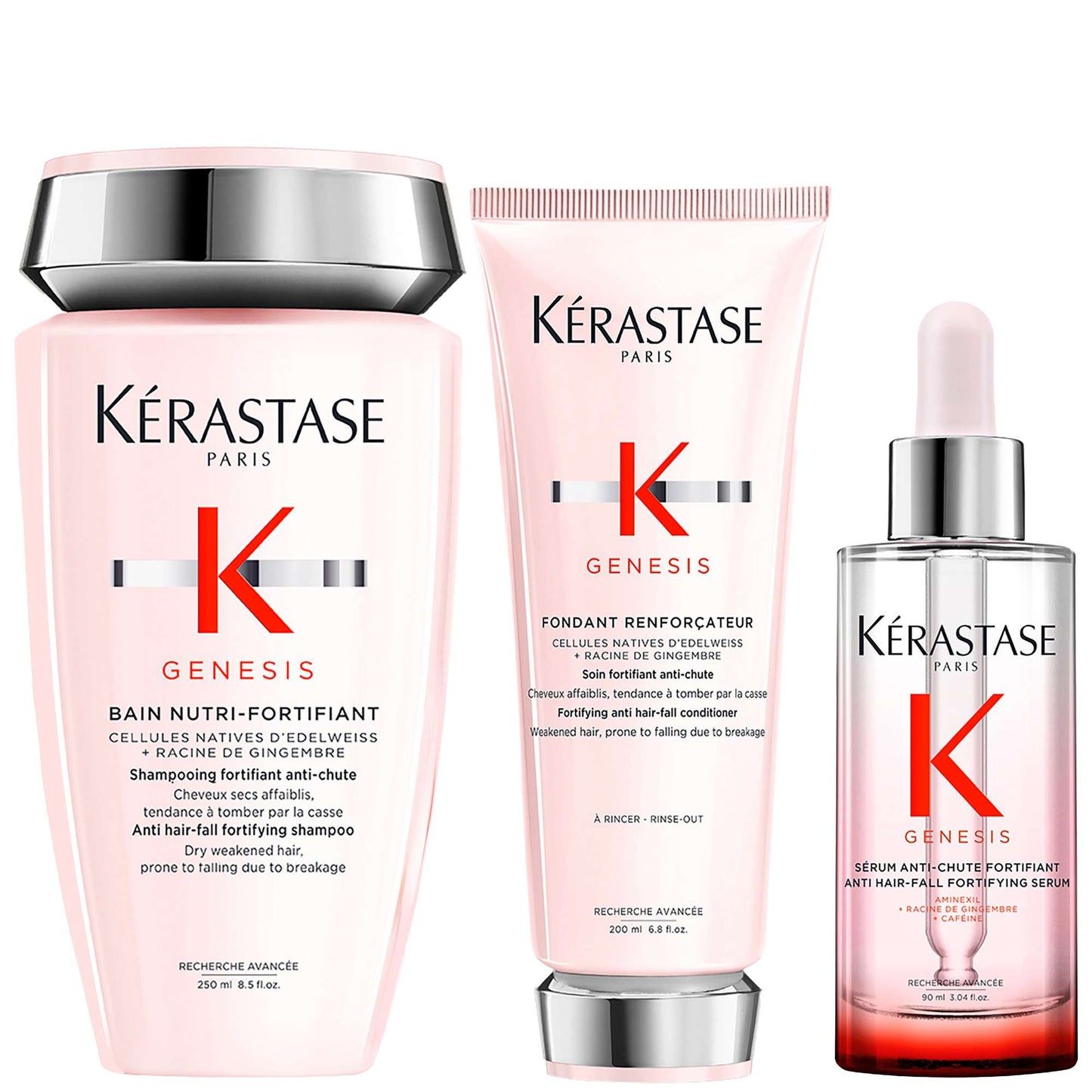 Kérastase  Trio: Genesis Bain Nutri-Fortifiant Shampoo, Conditioner & Serum Hair Routine