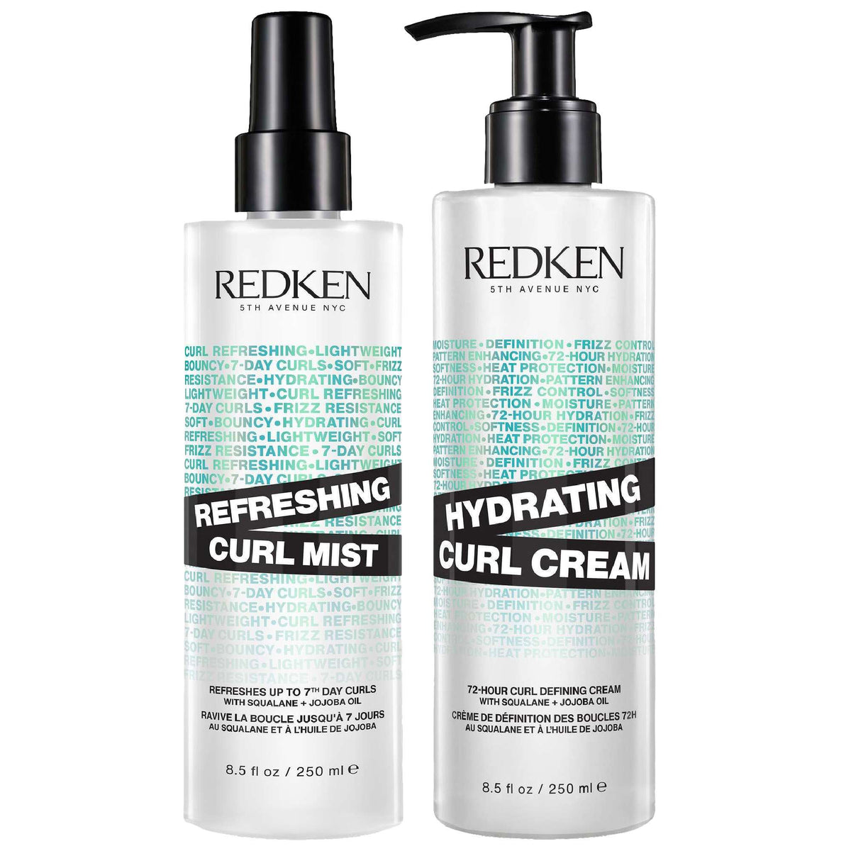 Redken  Duo: Hydrating Curl Defining Cream and Refreshing Curl Hair Mist Bundle for Curly and Coily Hair