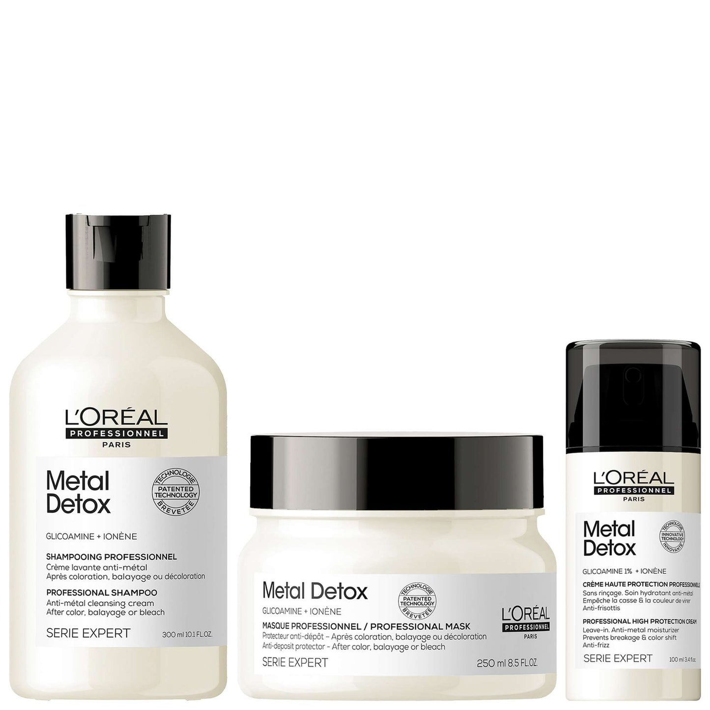 L'Oréal Professionnel  Trio: Metal Detox Shampoo Masque and Leave-in Cream