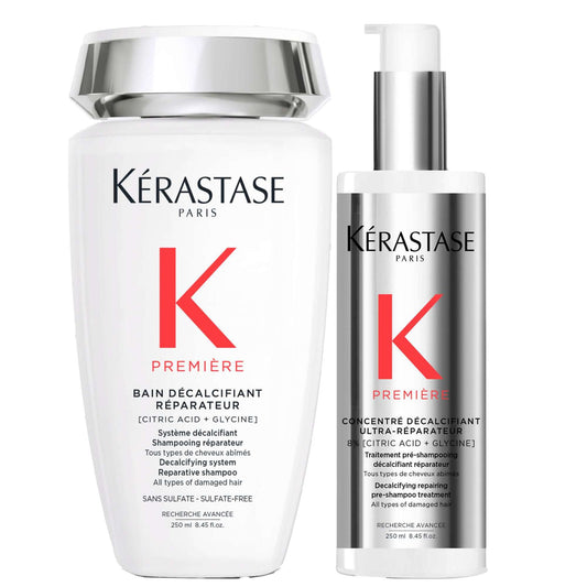 Kérastase  Duo: Decalcifying System Reparative Shampoo 250ml & Pre-Shampoo Treatment 250ml for Damaged Hair
