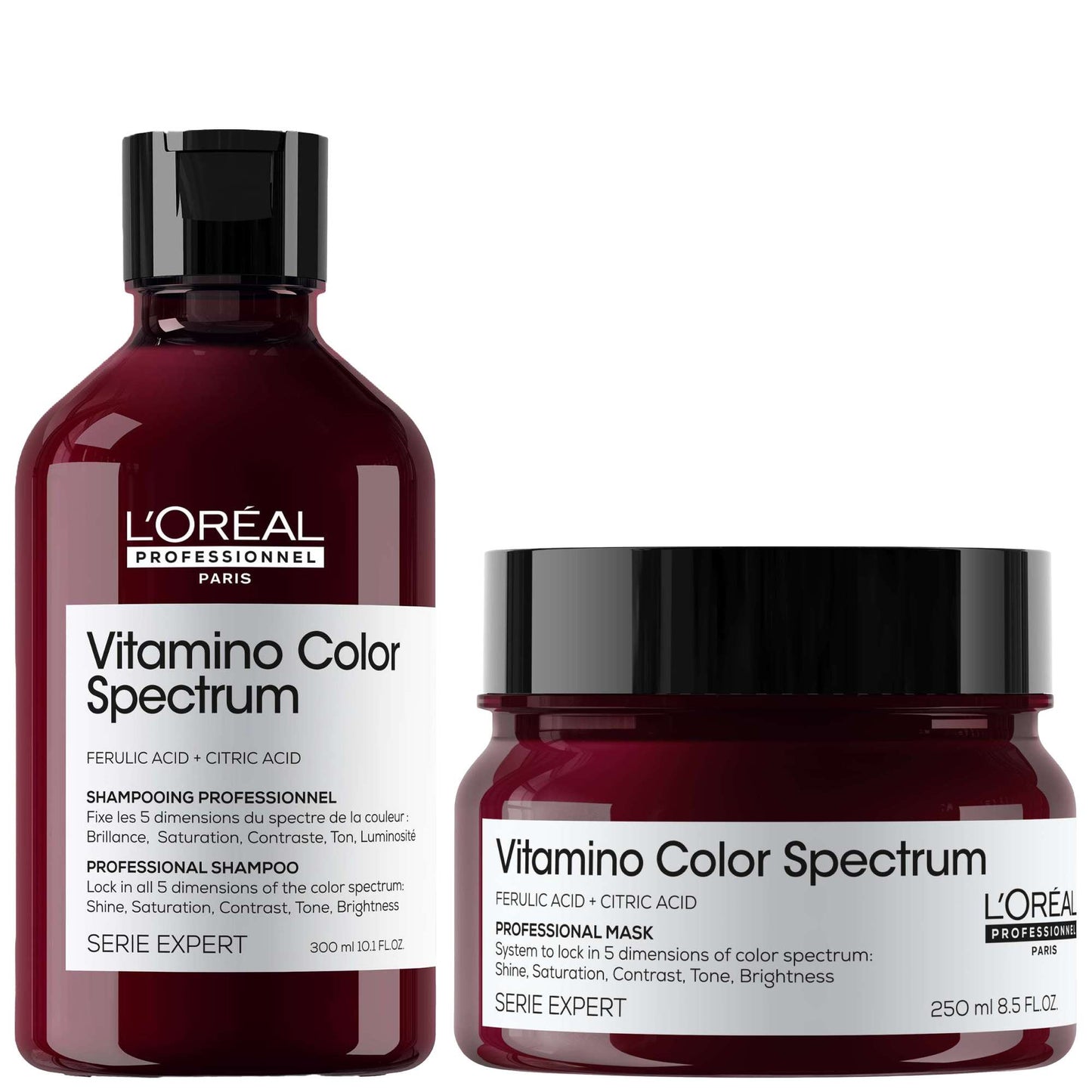 L'Oréal Professionnel  Duo: Vitamino Color Spectrum Shampoo 300ml and Rinse Off Hair Mask 250ml for Coloured Hair