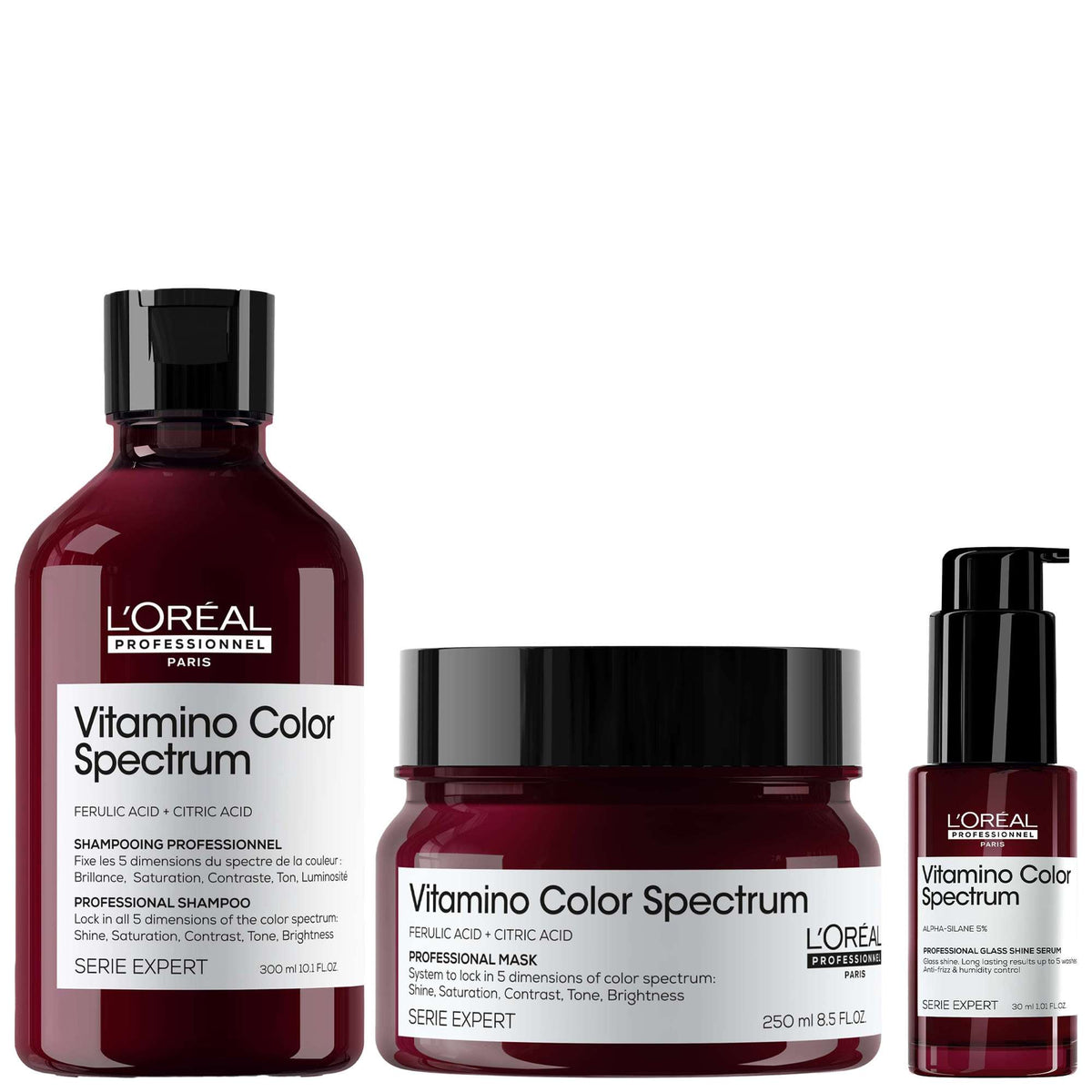L'Oréal Professionnel  Trio: Vitamino Color Spectrum Shampoo 300ml and Rinse Off Hair Mask 250ml for Coloured Hair