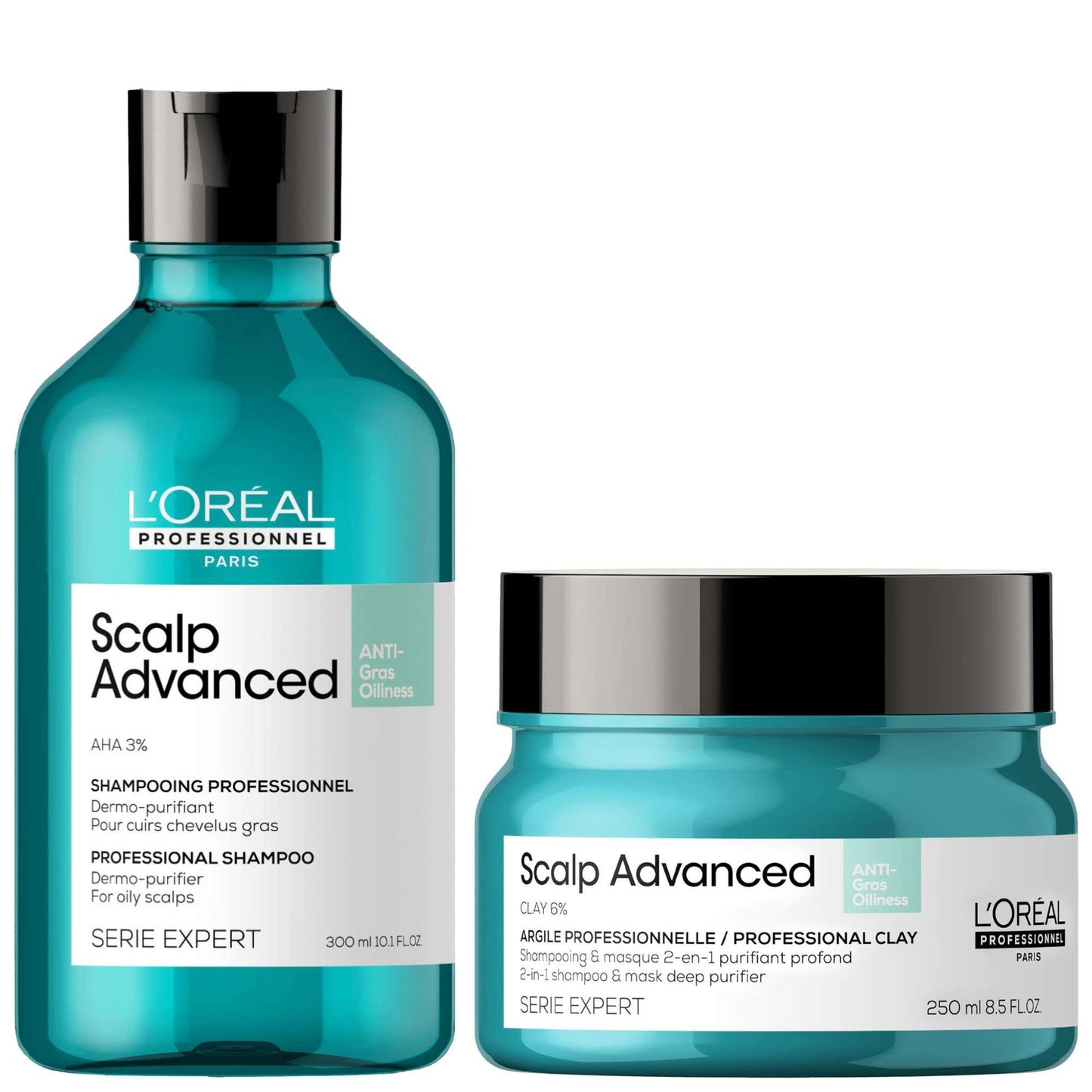 L'Oréal Professionnel  Duo: Serié Expert Scalp Advanced Anti-Oiliness Hair Shampoo and Mask