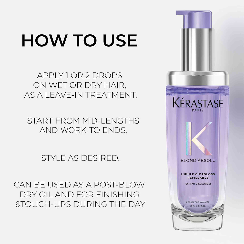 Kérastase Blond Absolu L'Huile Cicagloss Refillable Hair Oil 75ml - Additional 3