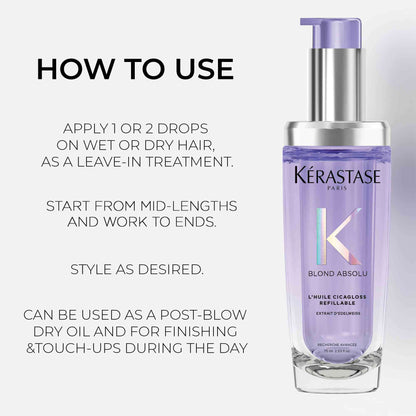 Kérastase Blond Absolu L'Huile Cicagloss Refillable Hair Oil 75ml - Additional 3