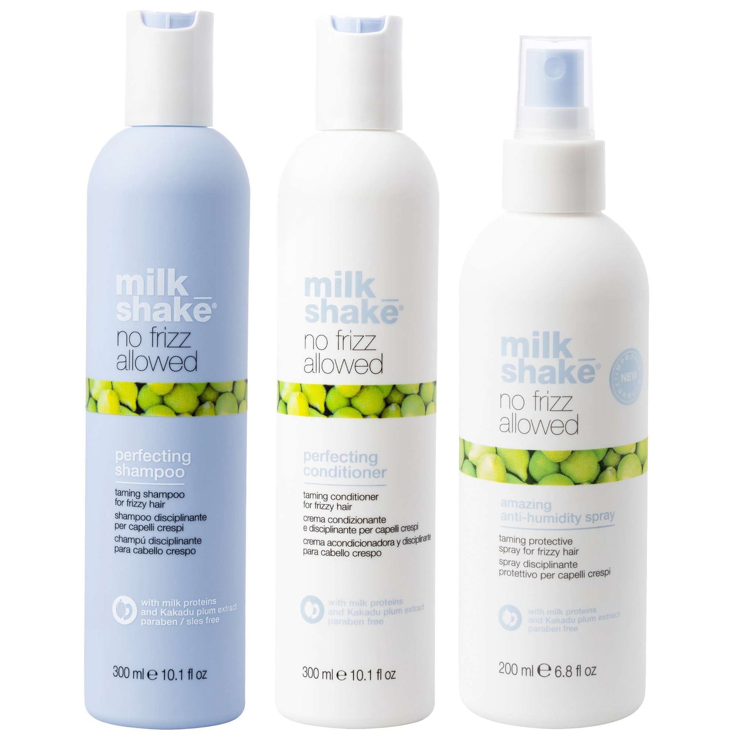 milk_shake  Trio: Perfecting Shampoo 300ml, Conditioner 300ml & Anti-Humidity Spray 200ml