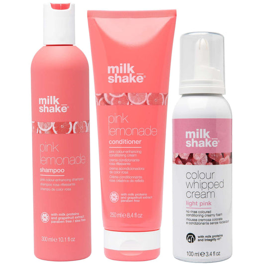 milk_shake  Trio: Pink Lemonade Shampoo 300ml, Conditioner 250ml & Whipped Cream Light Pink 100ml