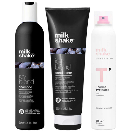 milk_shake  Trio: Icy Blonde Shampoo 300ml, Conditioner 250ml & Thermo Protector Spray 200ml