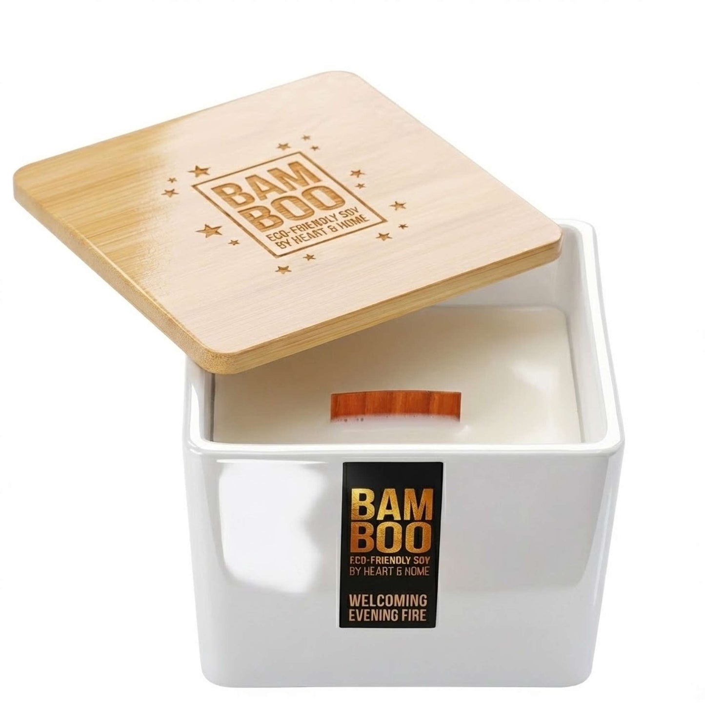 BAMBOO Candle Centrepiece Candle Welcoming Evening Fire 320g - Additional 1