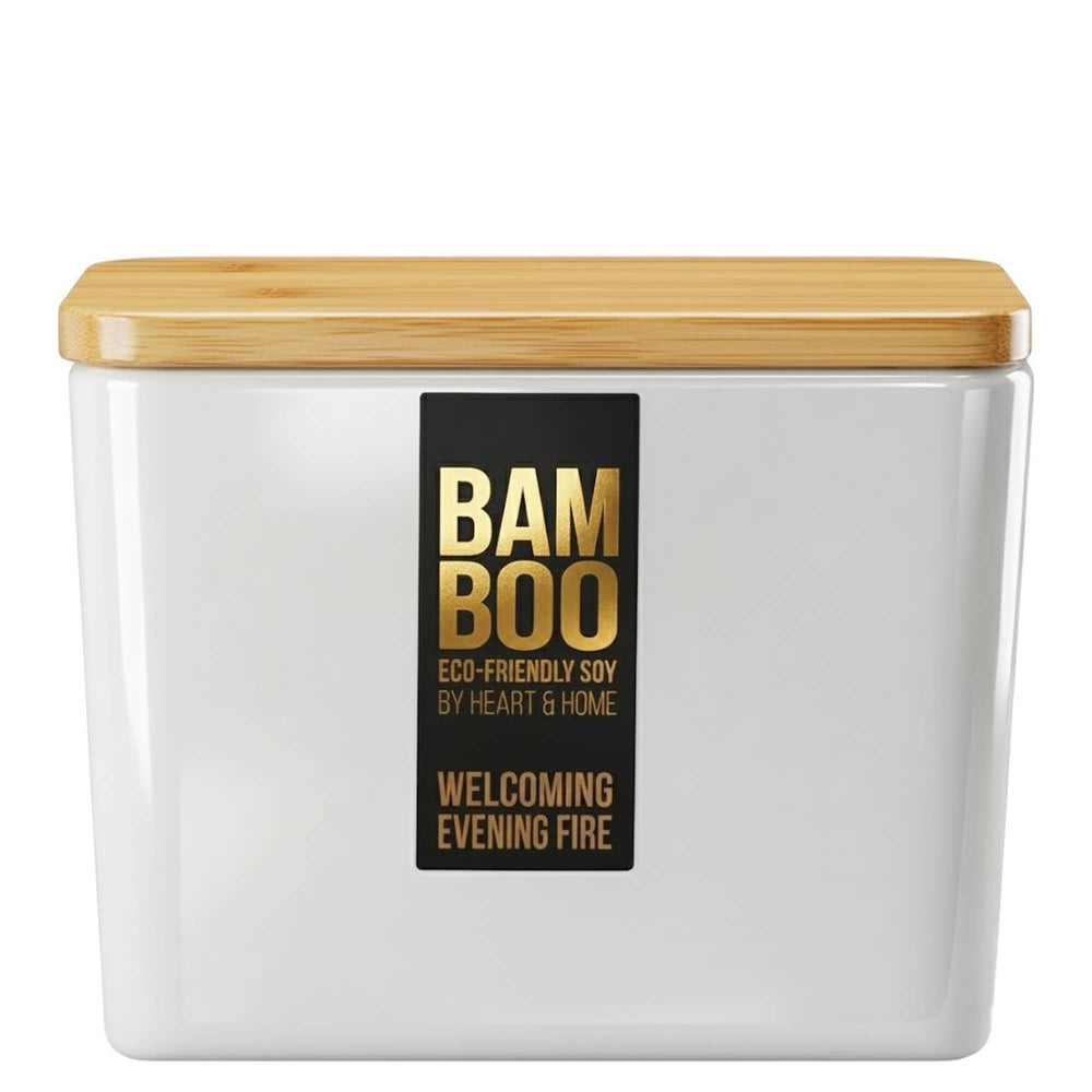 BAMBOO Candle Centrepiece Candle Welcoming Evening Fire 320g