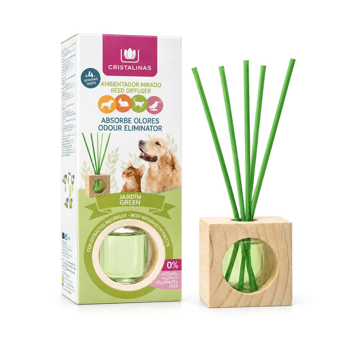 Cristalinas Pets Reed Diffuser Garden Odour Pet Odour Eliminating Reed Diffuser 30ml