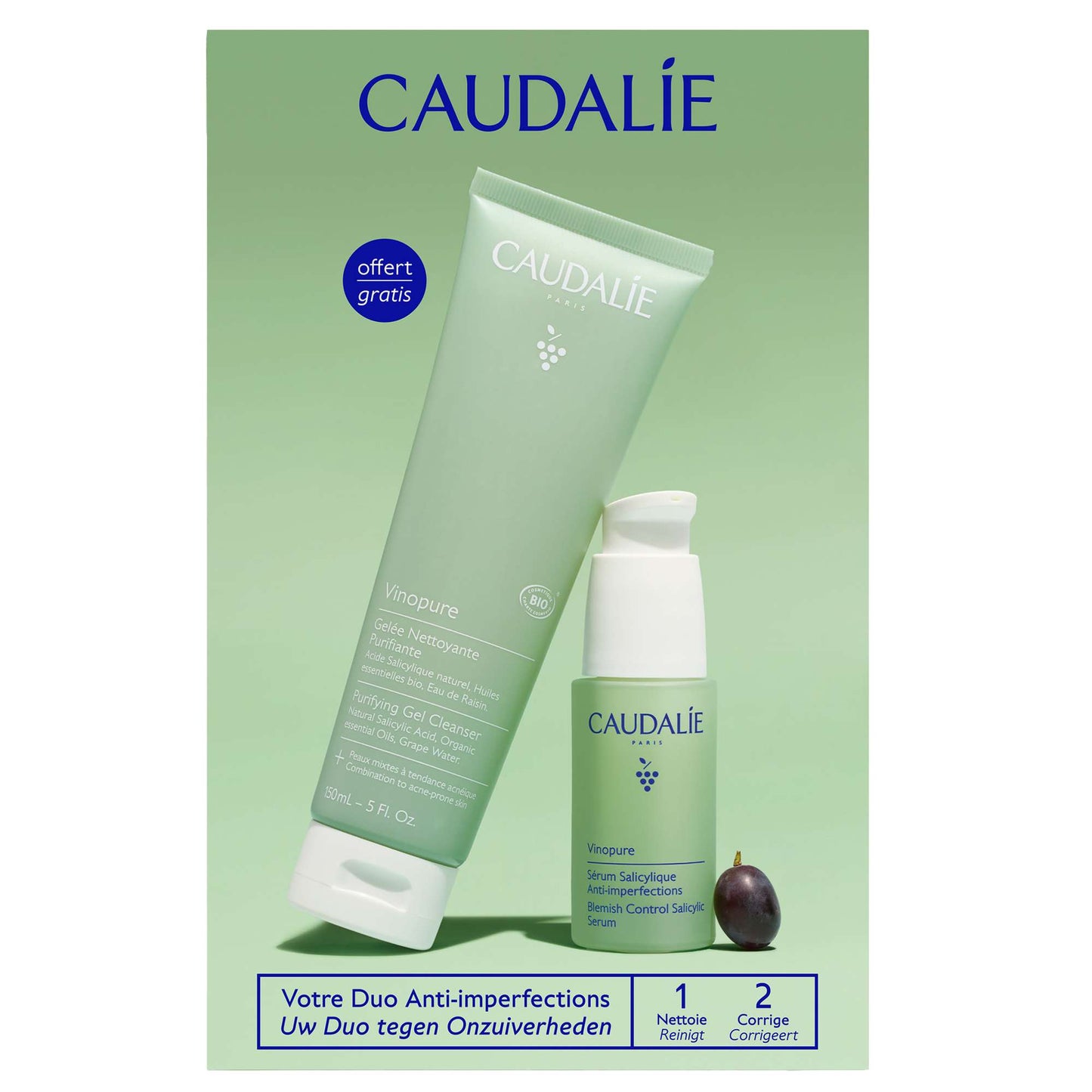 Caudalie Vinopure Serum & Suncare Set (Worth £32)
