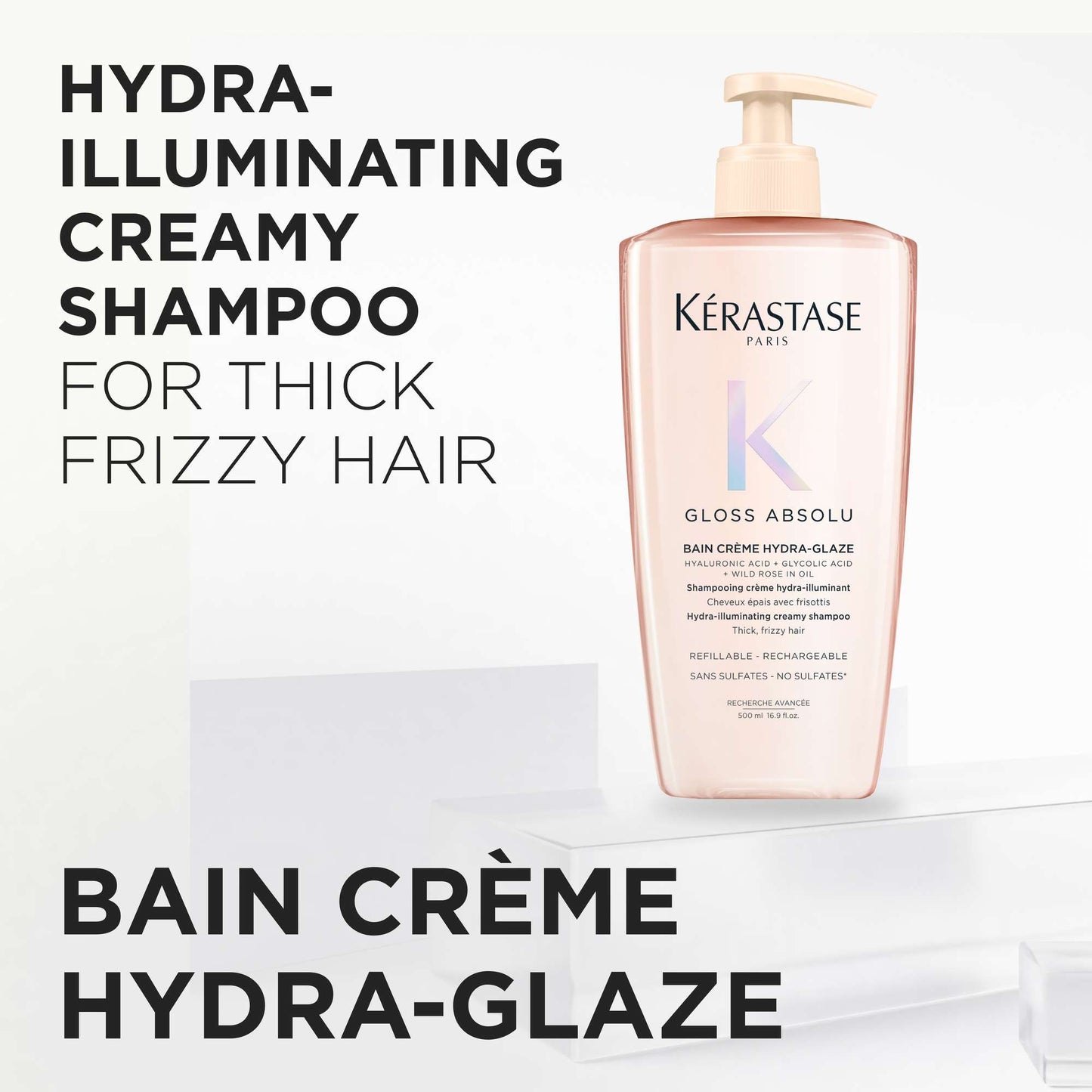 Kérastase Gloss Absolu Bain Crème Hydra-Glaze Shampoo For Thick Frizzy Hair 500ml - Additional 6