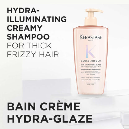 Kérastase Gloss Absolu Bain Crème Hydra-Glaze Shampoo For Thick Frizzy Hair 500ml - Additional 6
