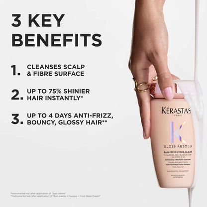 Kérastase Gloss Absolu Absolu Bain Crème Hydra-Glaze Shampoo For Thick Frizzy Hair 80ml - Additional 1