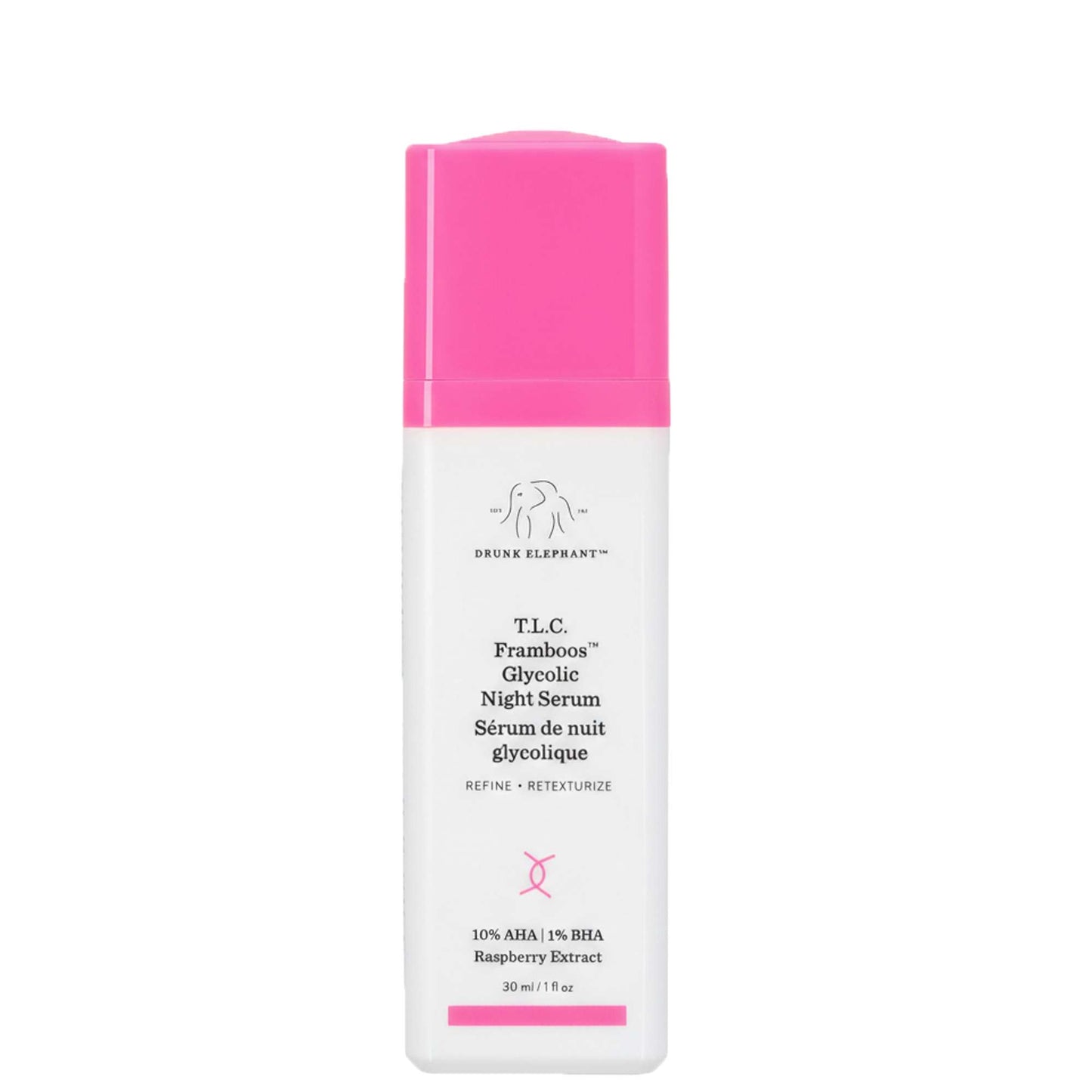 Drunk Elephant Serums T.L.C. Framboos Glycolic Resurfacing Night Serum 30ml