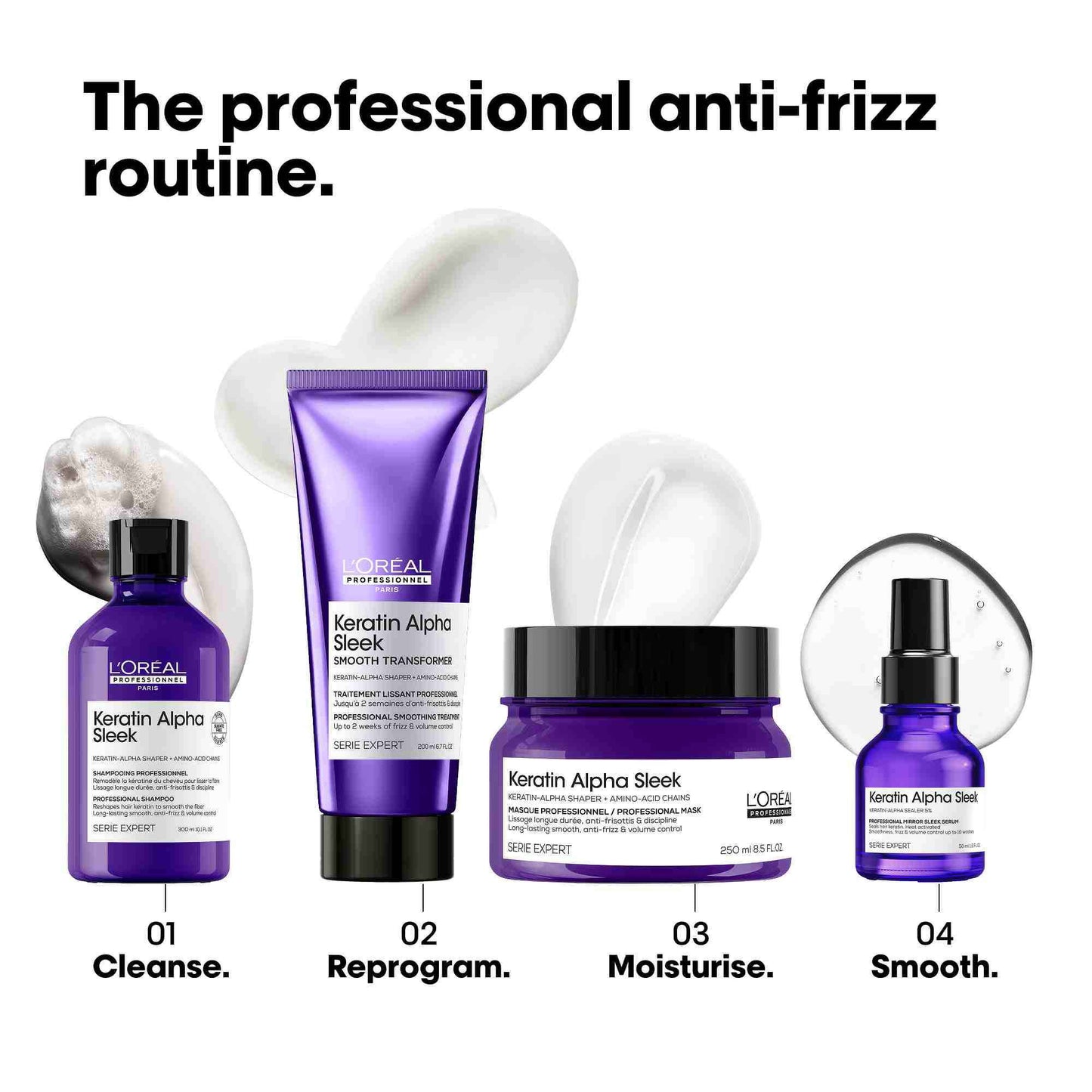 L'Oréal Professionnel Keratin Alpha Sleek Anti Frizz, Smoothing & Glass Shine Serum 50ml - Additional 6