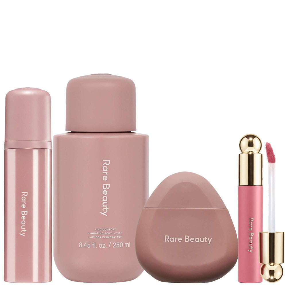 Rare Beauty  Find Comfort Fragrance Mist 100ml, Hand Cream 53ml, Body Lotion 250ml & Soft Pinch Tinted Lip Oil Hope 3ml