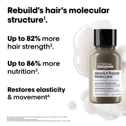 L'Oréal Professionnel Absolut Repair Molecular  Shampoo for damaged Hair 100ml - Additional 1