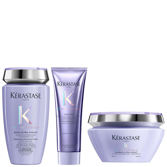 Kérastase Bundles Blond Absolu Ultra Violet Shampoo, Masque and Conditioner Trio