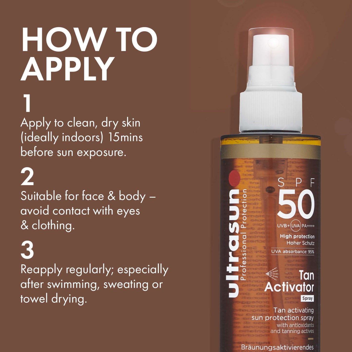 Ultrasun Body  Tan Activator Spray SPF50 100ml - Additional 3