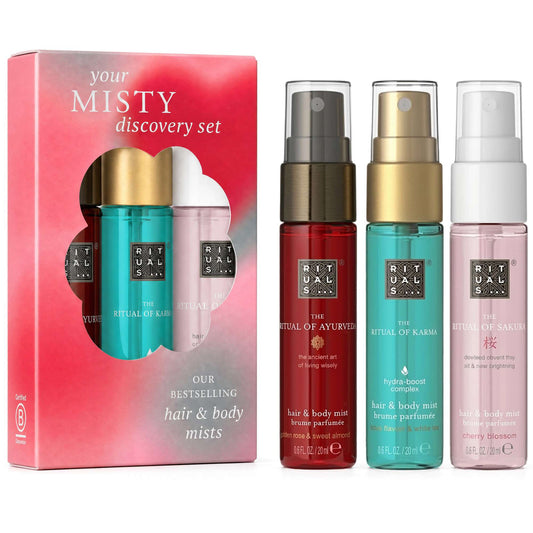 Rituals  The Ritual Mix :Karma Hair and Body Mist 20 ml+ Ayurveda Hair and Body Mist 20 ml + Sakura Hair and Body Mist 20 ml (worth £23)