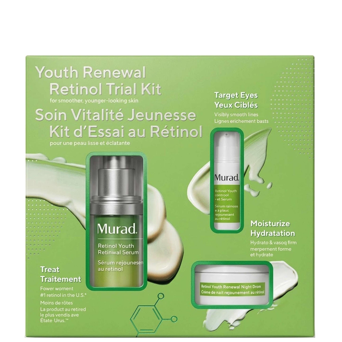 Murad  Youth Renewal Retinol Trial Kit for smoother, younger-looking skin Retinol Youth Renewal Serum 15ml Retinol Youth Renewal Eye Serum 5ml Retinol Youth Renewal Night Cream 15ml - Additional 1