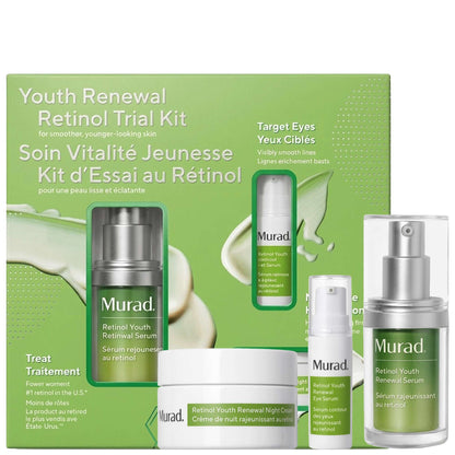 Murad  Youth Renewal Retinol Trial Kit for smoother, younger-looking skin Retinol Youth Renewal Serum 15ml Retinol Youth Renewal Eye Serum 5ml Retinol Youth Renewal Night Cream 15ml - Additional 2