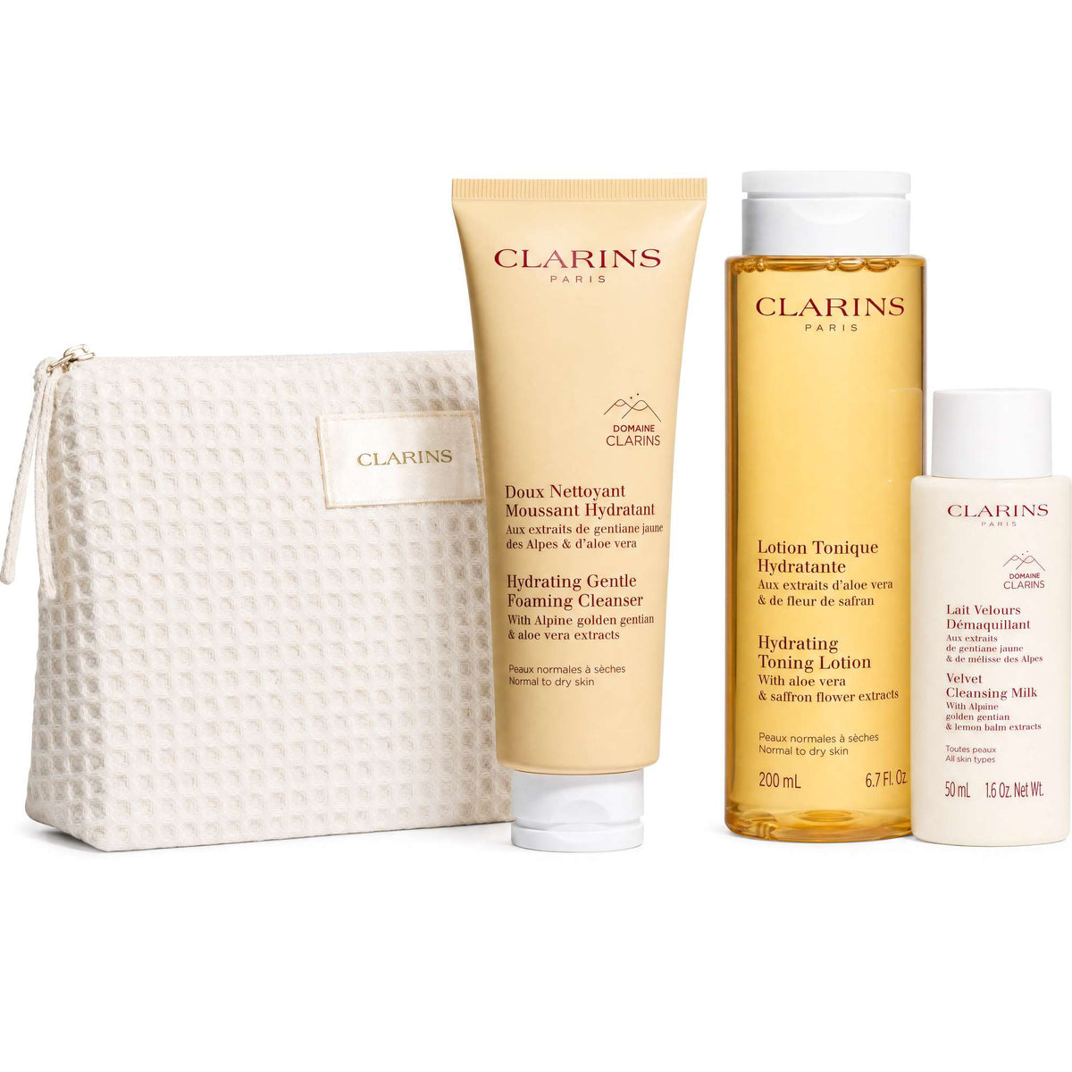 Clarins  VP CLEANSING NORMAL SKIN- HYDRA foaming125+lotion200+milk50ml+POUCH - Additional 1