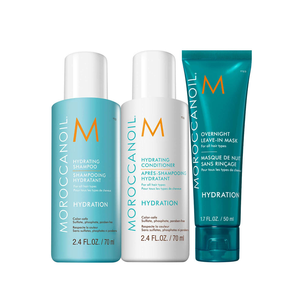 Moroccanoil  Hydrate Shampoo and Conditioner 70ml + NEW Overnight Leave-in Mask 50ml (Worth £37) - Additional 1